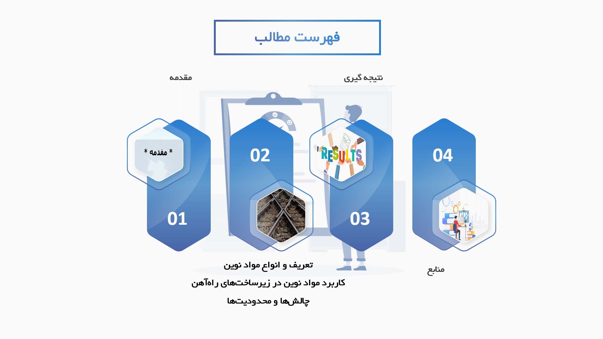 پاورپوینت در مورد کاربرد مواد نوین در زیرساخت‌های راه‌آهن